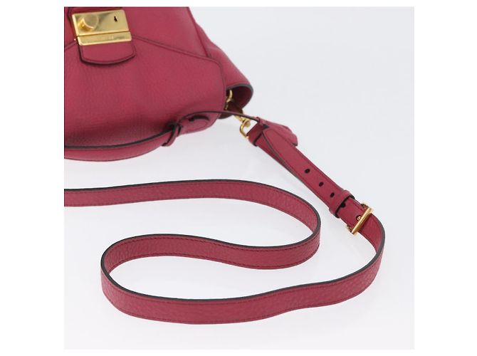 PRADA Borsa a Mano in Pelle 2 in 1 Rosa Oro Auth ka2915 D'oro - vista 7