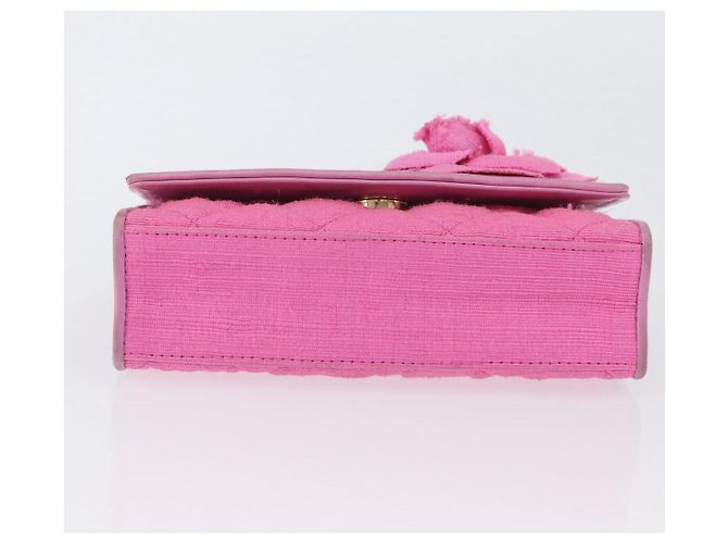 CHANEL Borsa a Spalla Matelassé Catena Camelia Tela Rosa Oro CC Auth 172461V D'oro - vista 6