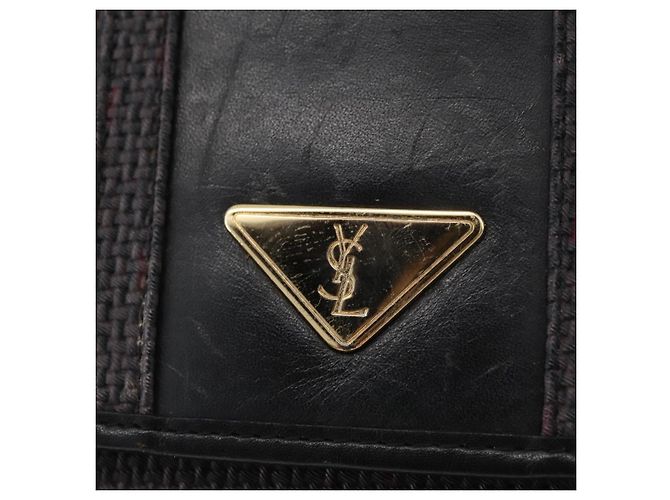SAINT LAURENT Pochette in PVC Viola Oro Auth 174001 D'oro Porpora - vista 8