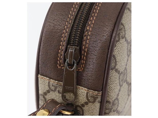 Borsa Sherry Line GG Supreme Web di GUCCI in PVC beige e oro 156 01 034 Auth 172389 D'oro - vista 10