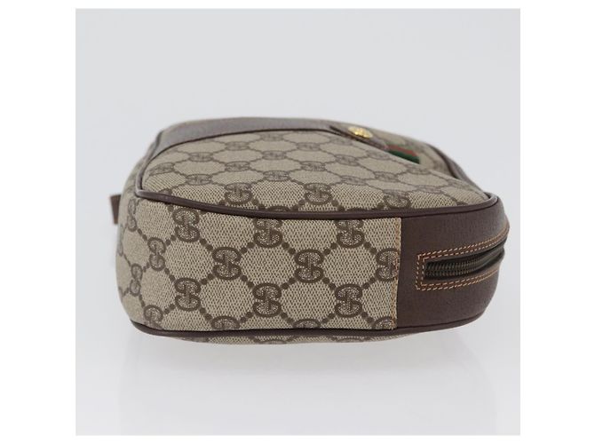Borsa Sherry Line GG Supreme Web di GUCCI in PVC beige e oro 156 01 034 Auth 172389 D'oro - vista 3