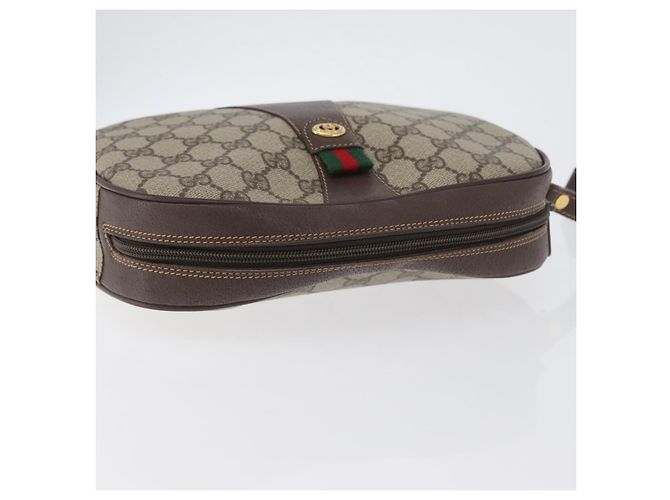 Borsa Sherry Line GG Supreme Web di GUCCI in PVC beige e oro 156 01 034 Auth 172389 D'oro - vista 6