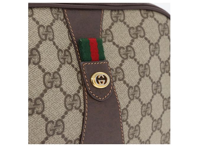 Borsa Sherry Line GG Supreme Web di GUCCI in PVC beige e oro 156 01 034 Auth 172389 D'oro - vista 9