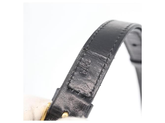 Céline Borsa a Spalla in Pelle Nera e Oro Auth ka2969 Nero D'oro - vista 12