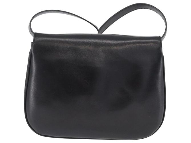 Céline Borsa a Spalla in Pelle Nera e Oro Auth ka2969 Nero D'oro - vista 2