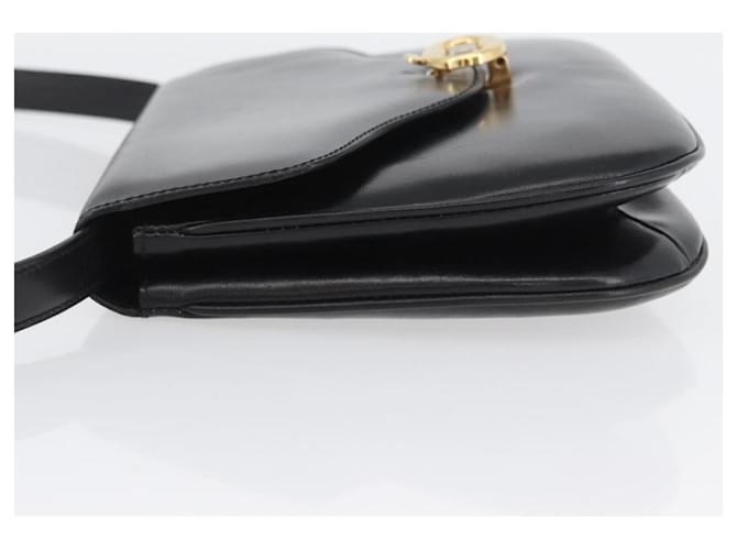 Céline Borsa a Spalla in Pelle Nera e Oro Auth ka2969 Nero D'oro - vista 4