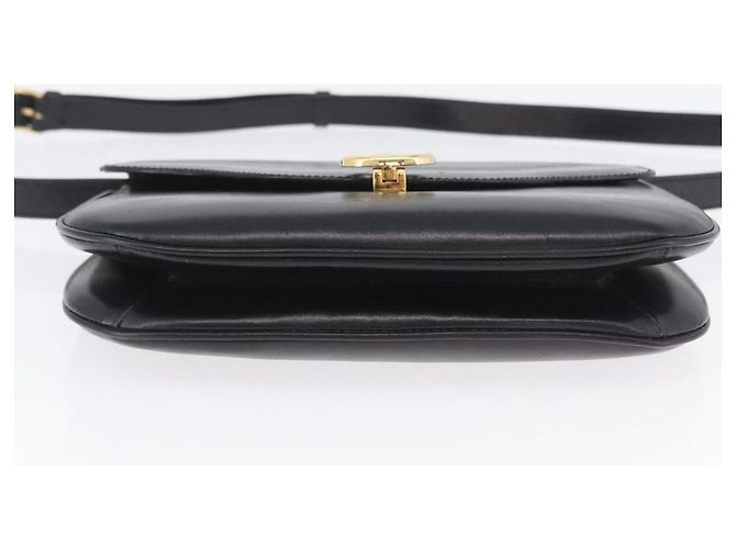 Céline Borsa a Spalla in Pelle Nera e Oro Auth ka2969 Nero D'oro - vista 5