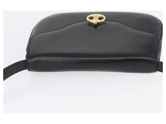 Céline Borsa a Spalla in Pelle Nera e Oro Auth ka2969 Nero D'oro - vista 6