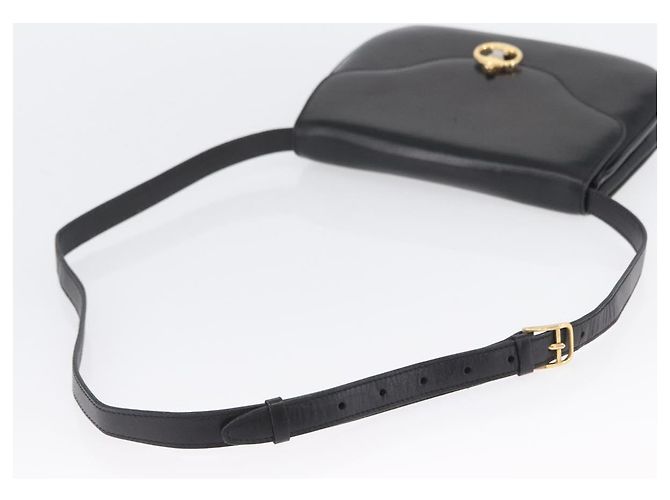 Céline Borsa a Spalla in Pelle Nera e Oro Auth ka2969 Nero D'oro - vista 7