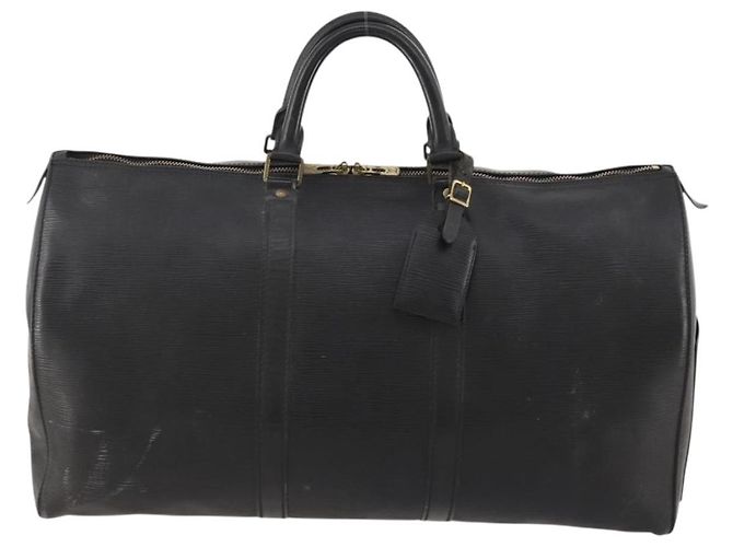 LOUIS VUITTON Epi Keepall 50 Borsa Boston Nera M42962 LV Auth 169987 Nero - vista 13