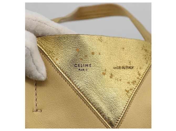 Céline Borsa Tote in Pelle Dorata Autentica 173800 D'oro - vista 10
