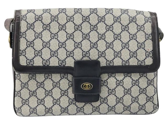 Gucci Bolsa de Ombro GG Supreme PVC Azul Marinho Dourado 001 16 4084 Auth 166222 - vista 13