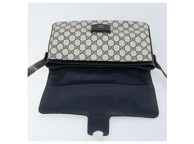 Gucci Bolsa de Ombro GG Supreme PVC Azul Marinho Dourado 001 16 4084 Auth 166222 - vista 18