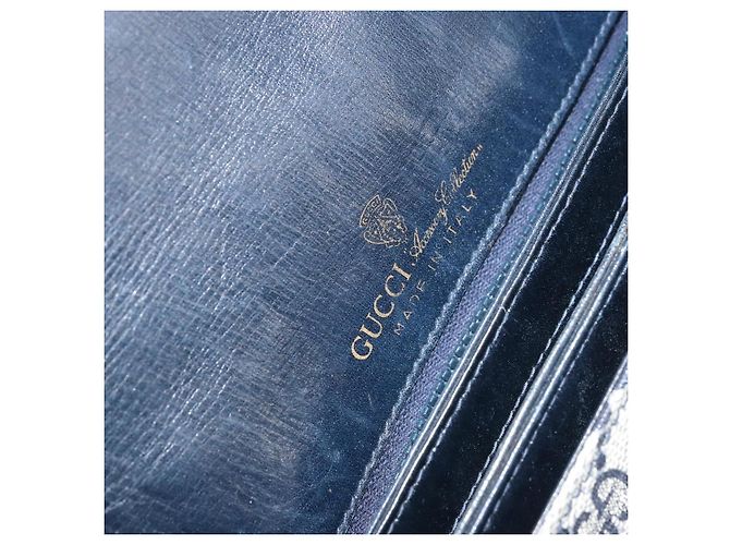 Gucci Bolsa de Ombro GG Supreme PVC Azul Marinho Dourado 001 16 4084 Auth 166222 - vista 19