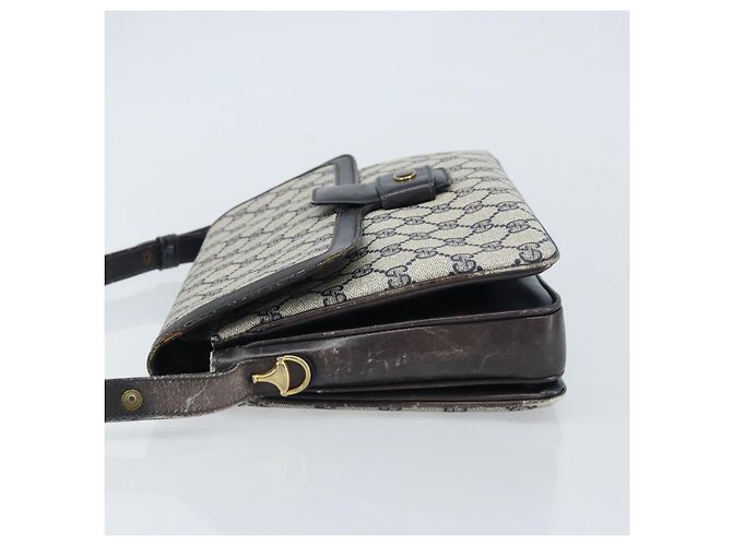 Gucci Bolsa de Ombro GG Supreme PVC Azul Marinho Dourado 001 16 4084 Auth 166222 - vista 4