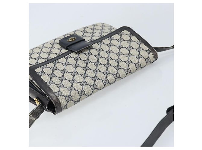 Gucci Bolsa de Ombro GG Supreme PVC Azul Marinho Dourado 001 16 4084 Auth 166222 - vista 6