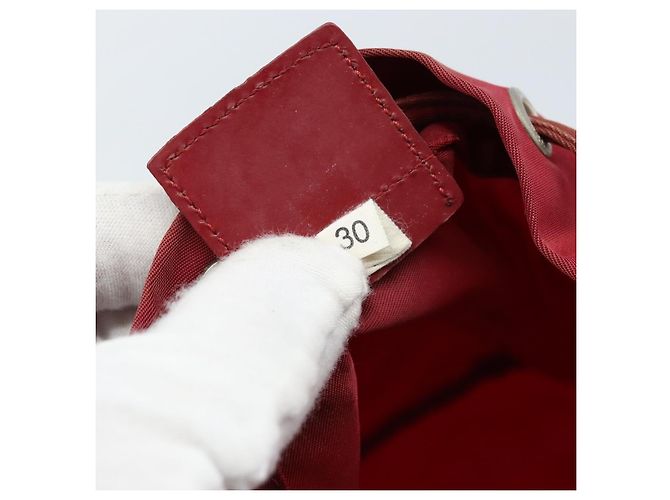 PRADA Bolsa de cordón de nailon roja Auth hk3533 - vista 12