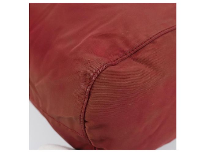 PRADA Bolsa de cordón de nailon roja Auth hk3533 - vista 14