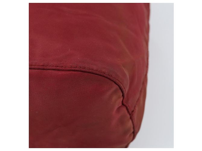 PRADA Bolsa de cordón de nailon roja Auth hk3533 - vista 15