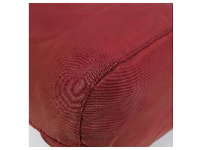 PRADA Bolsa de cordón de nailon roja Auth hk3533 - vista 16