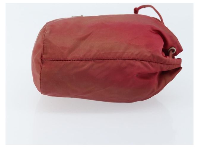 PRADA Bolsa de cordón de nailon roja Auth hk3533 - vista 3