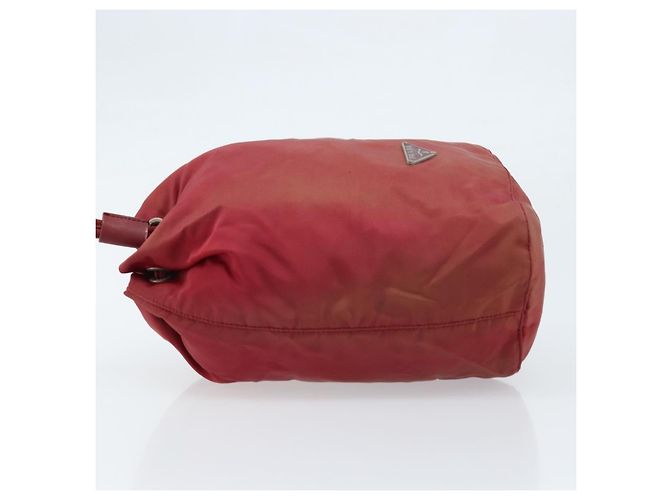 PRADA Bolsa de cordón de nailon roja Auth hk3533 - vista 4