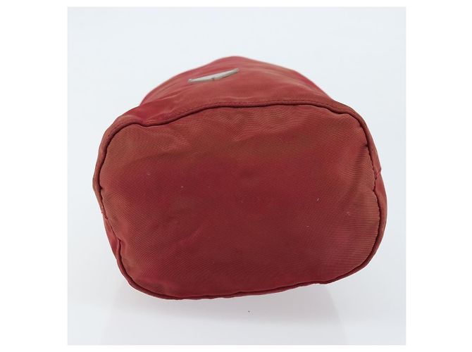 PRADA Bolsa de cordón de nailon roja Auth hk3533 - vista 6