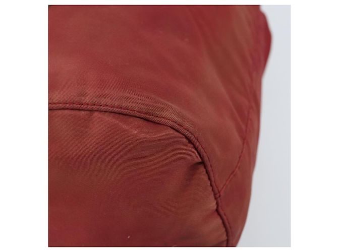 PRADA Bolsa de cordón de nailon roja Auth hk3533 - vista 7