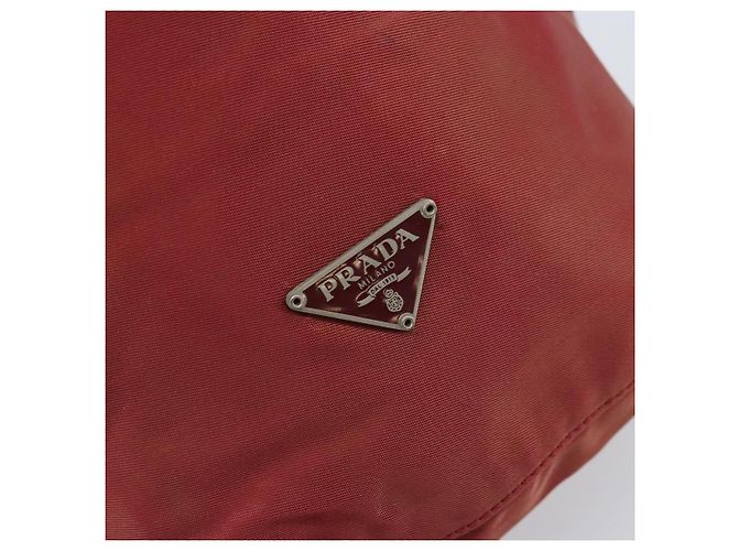 PRADA Bolsa de cordón de nailon roja Auth hk3533 - vista 9