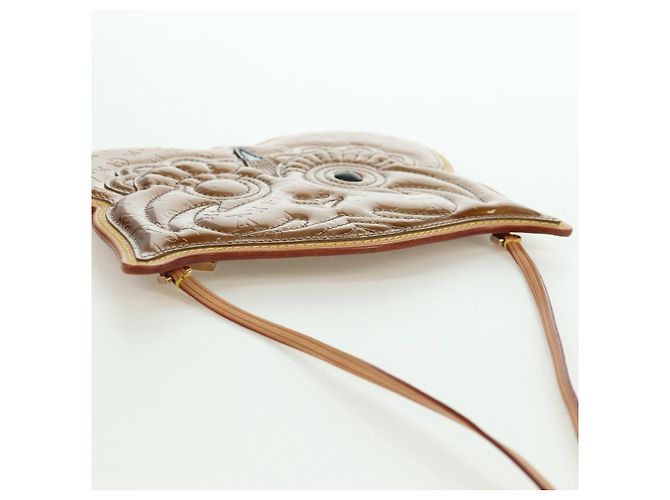 LOUIS VUITTON Pochette Owl Comte De Feu Vernis Bronzo M92268 Auth 172440V - vista 6