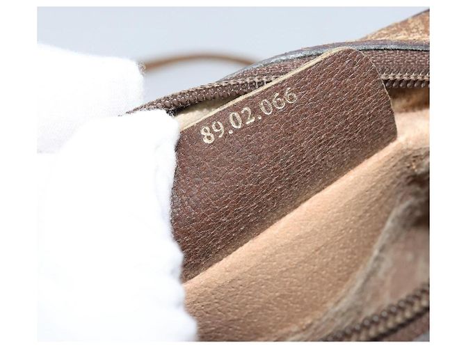 Borsa Sherry Line GG Supreme Web di GUCCI in PVC Beige e Oro 89 02 066 Auth 173850 D'oro - vista 12