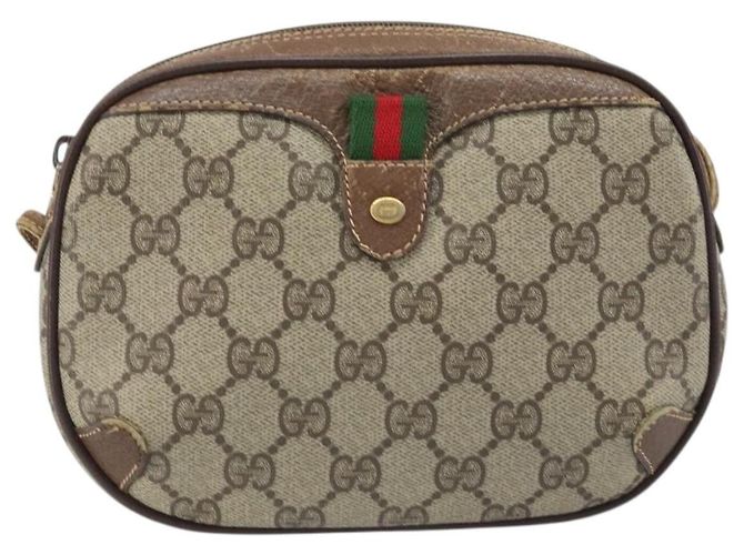 Borsa Sherry Line GG Supreme Web di GUCCI in PVC Beige e Oro 89 02 066 Auth 173850 D'oro - vista 13