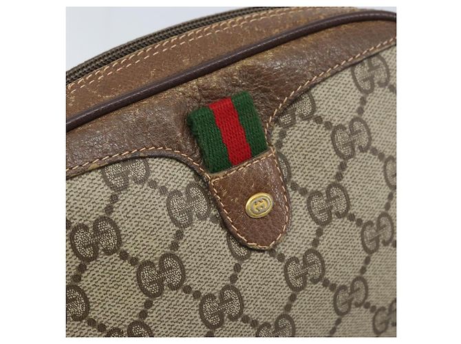 Borsa Sherry Line GG Supreme Web di GUCCI in PVC Beige e Oro 89 02 066 Auth 173850 D'oro - vista 17