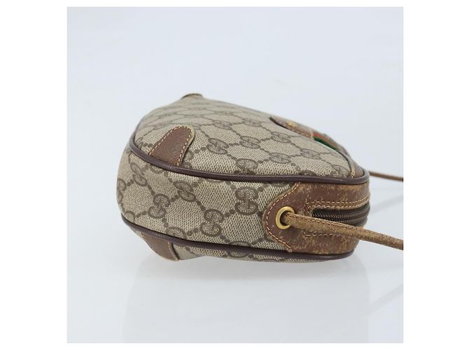 Borsa Sherry Line GG Supreme Web di GUCCI in PVC Beige e Oro 89 02 066 Auth 173850 D'oro - vista 3