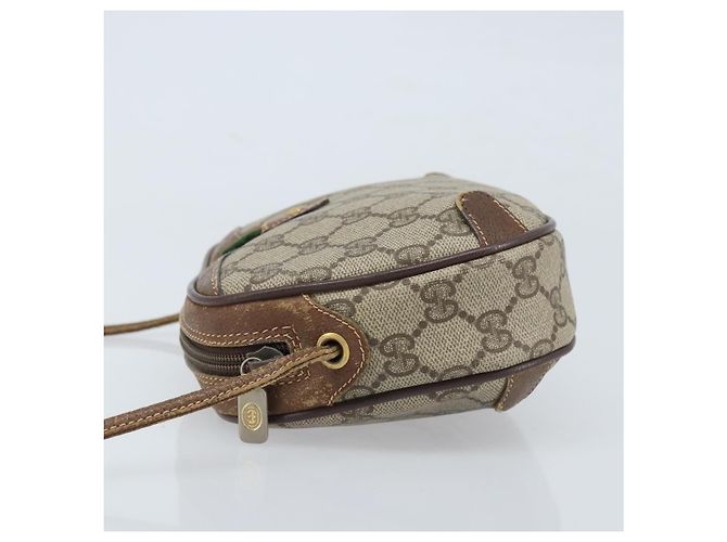 Borsa Sherry Line GG Supreme Web di GUCCI in PVC Beige e Oro 89 02 066 Auth 173850 D'oro - vista 4
