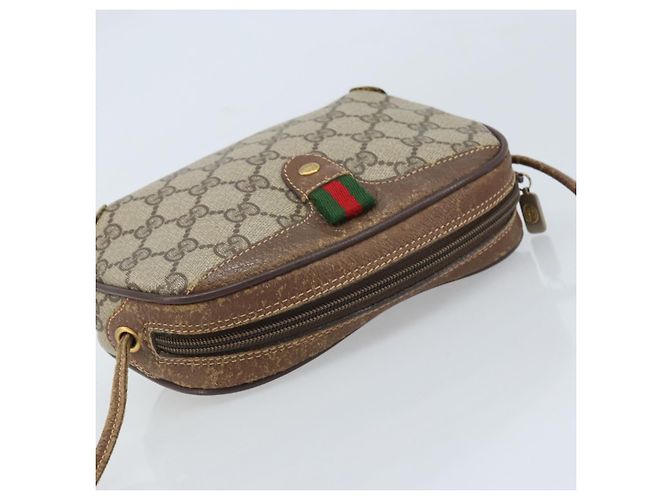 Borsa Sherry Line GG Supreme Web di GUCCI in PVC Beige e Oro 89 02 066 Auth 173850 D'oro - vista 6