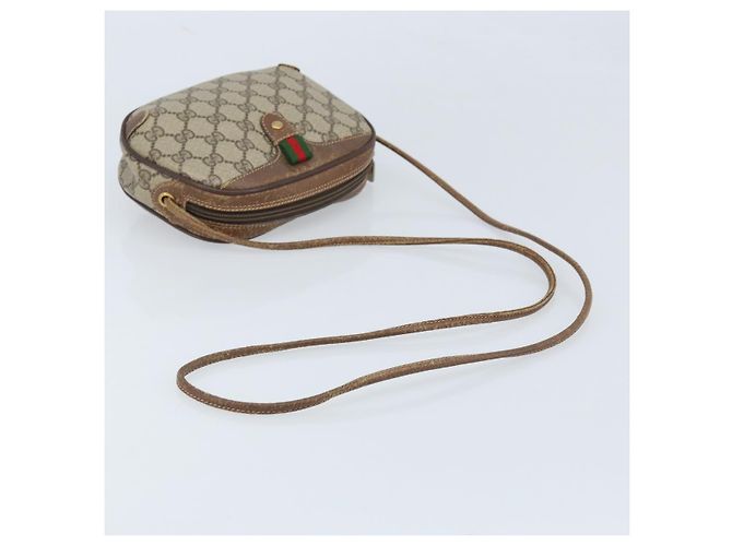 Borsa Sherry Line GG Supreme Web di GUCCI in PVC Beige e Oro 89 02 066 Auth 173850 D'oro - vista 7