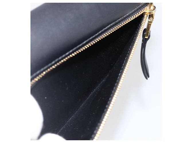 Portafoglio Lungo Miu Miu Pelle Nera Oro Auth bs33771 Nero D'oro - vista 11
