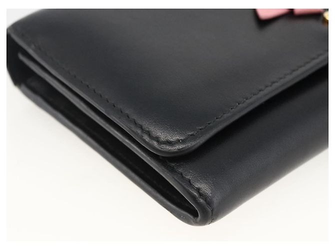 Portafoglio Lungo Miu Miu Pelle Nera Oro Auth bs33771 Nero D'oro - vista 14