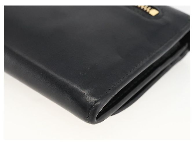 Portafoglio Lungo Miu Miu Pelle Nera Oro Auth bs33771 Nero D'oro - vista 15