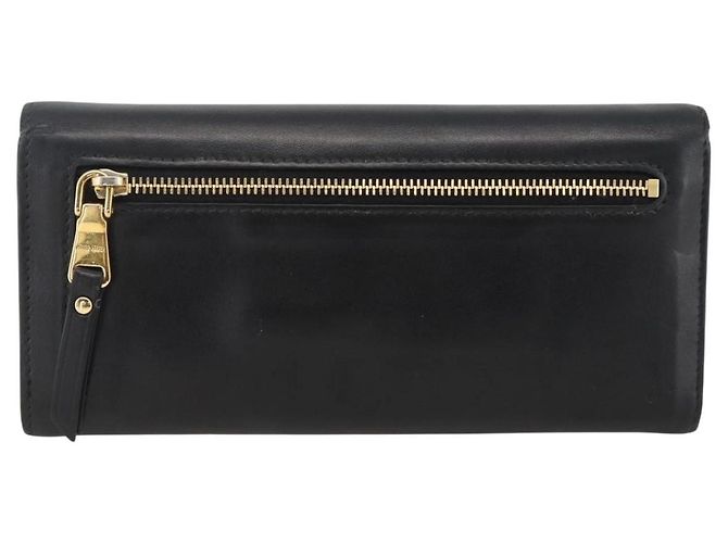 Portafoglio Lungo Miu Miu Pelle Nera Oro Auth bs33771 Nero D'oro - vista 2