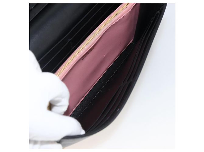 Portafoglio Lungo Miu Miu Pelle Nera Oro Auth bs33771 Nero D'oro - vista 21