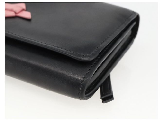 Portafoglio Lungo Miu Miu Pelle Nera Oro Auth bs33771 Nero D'oro - vista 7