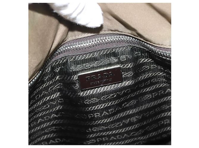 PRADA Borsa a mano in nylon khaki argento autentica 173838 Cachi - vista 18