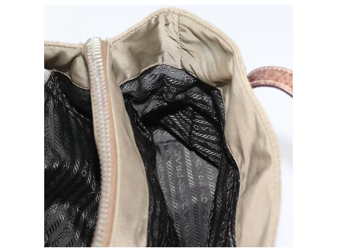 PRADA Borsa a mano in nylon khaki argento autentica 173838 Cachi - vista 22