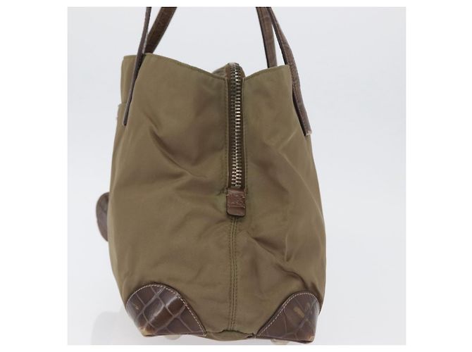 PRADA Borsa a mano in nylon khaki argento autentica 173838 Cachi - vista 3