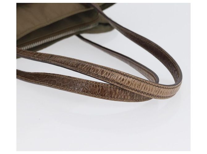 PRADA Borsa a mano in nylon khaki argento autentica 173838 Cachi - vista 7