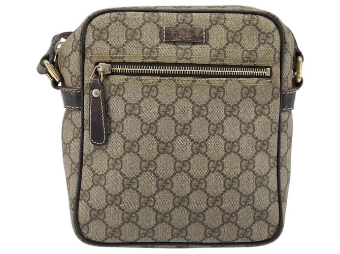 Gucci Borsa a Spalla GG Supreme PVC Beige Oro 233268 Auth 173855 D'oro - vista 13