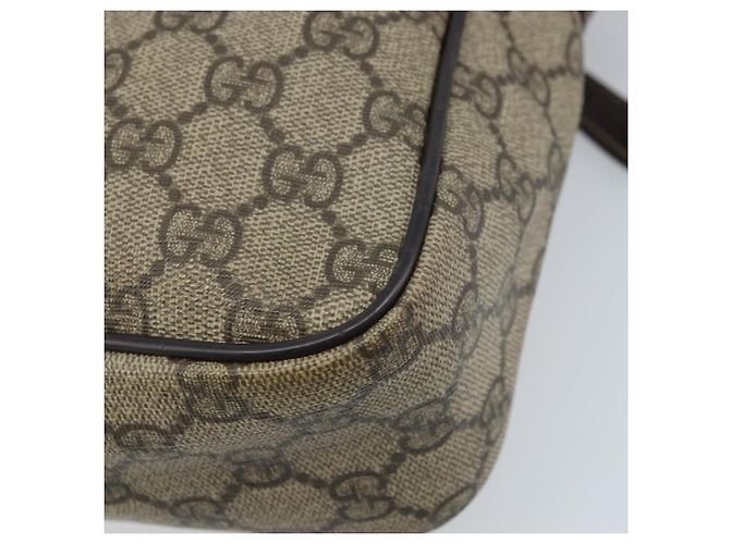 Gucci Borsa a Spalla GG Supreme PVC Beige Oro 233268 Auth 173855 D'oro - vista 16