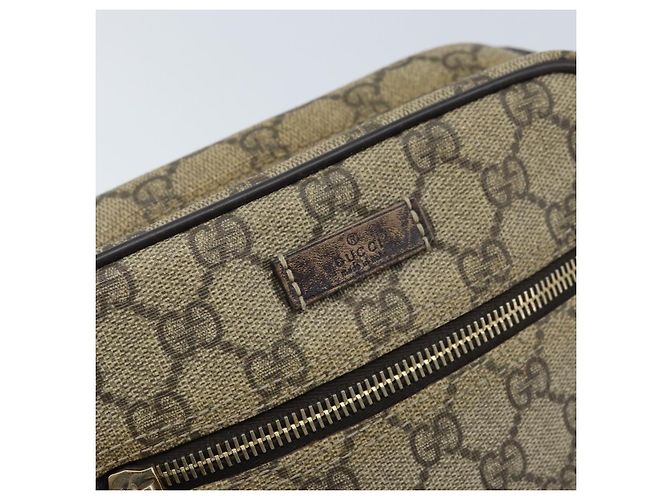 Gucci Borsa a Spalla GG Supreme PVC Beige Oro 233268 Auth 173855 D'oro - vista 18